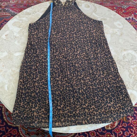 NWT Joie Leopard Print Halter Top Sheath Lightly Pleated Cocktail Dress - Picture 13 of 14